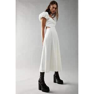 New FREE PEOPLE x ELLIATT Marlberry Midi Dress $353 SMALL White SEQUINED Cutout